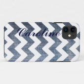 山パーソナライズされた形vストライプ型 Case-Mate iPhoneケース (裏面(横))
