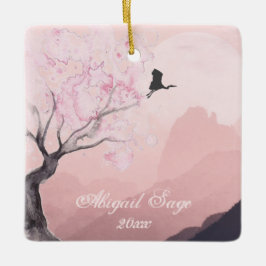 山パーソナライズされた日本の場クリスマス セラミックオーナメント