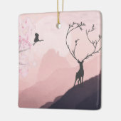 山パーソナライズされた日本の野生生物クリスマス セラミックオーナメント (左)
