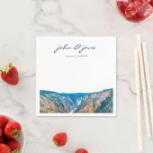 山パーソナライズされた素朴の滝 スタンダードカクテルナプキン (インサイチュ)