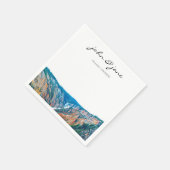 山パーソナライズされた素朴の滝 スタンダードカクテルナプキン (角)