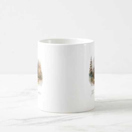 山パーソナライズされた素朴家名Est Mag コーヒーマグカップ (中央)