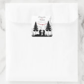 山パーソナライズされた魅力的熊結婚の スクエアシール (バッグ)