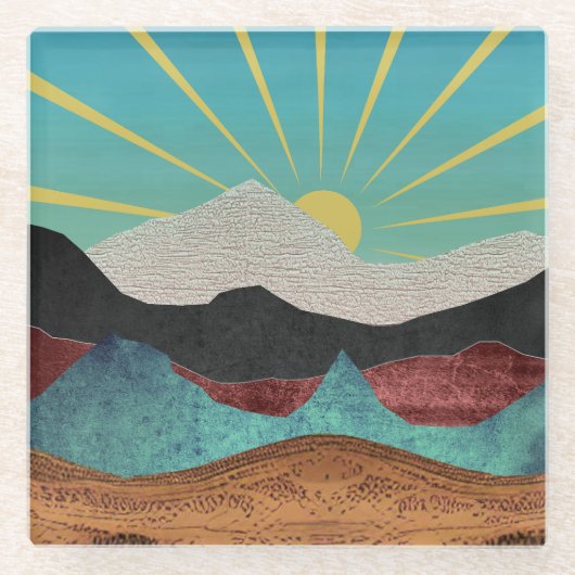 山ファンタジーサンライズ ガラスコースター (正面)