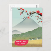 山フィジー日本ヴィンテージ旅行プリント ポストカード (正面/裏面)