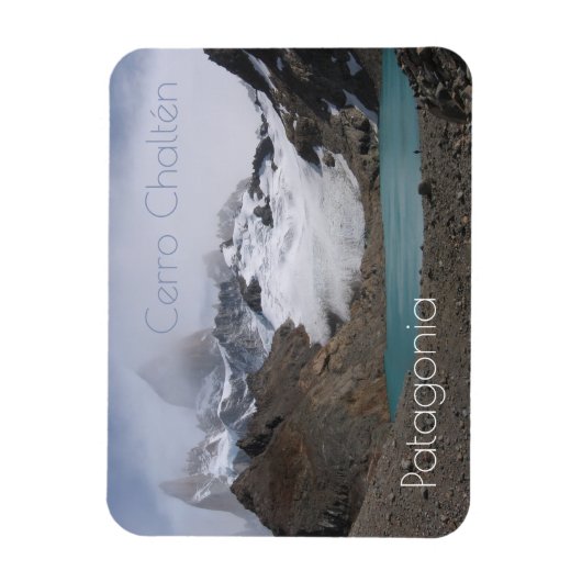 山フィッツロイと氷河,パタゴニア マグネット (縦)