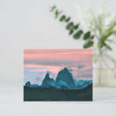 山フィッツロイ、パタゴニア、アルゼンチン、夕暮れ時 ポストカード (スタンド正面)