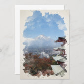 山フジジャパン水彩画Tシャツ セーブザデート (正面/裏面)