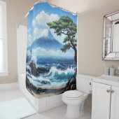 山フジジャパン海ビュ絵を描ー シャワーカーテン (インサイチュ)