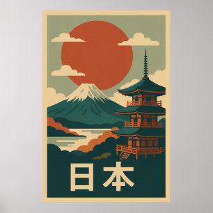山フジジャパンVintage Travel -レトロ ポスター