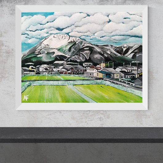 山フジ絵を描ズバイアルフレッドキツネ キャンバスプリント