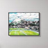 山フジ絵を描ズバイアルフレッドキツネ キャンバスプリント (正面)