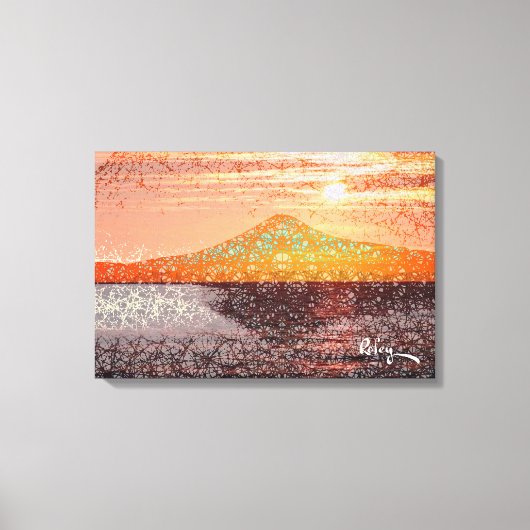 山フジIIIオレン淡い色のジバイロフィー キャンバスプリント (正面)