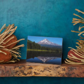 山フードが湖に反射 フォトプラーク (側面)