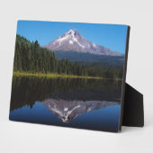 山フードが湖に反射 フォトプラーク (側面)