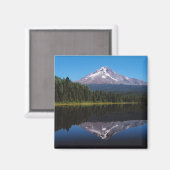 山フードが湖に反射 マグネット (正面/裏面)