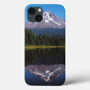 山フードが湖に反射 iPhone 13ケース