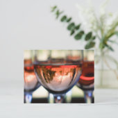 山フードをワイングラスに ポストカード (スタンド正面)