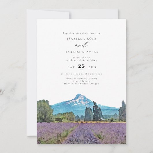 山フードウォーター色イラストレーション結婚ズ 招待状 (正面)