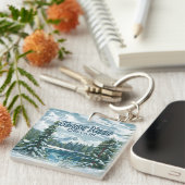 山フードオレゴン州スキー太平洋ノースウエストウィンター キーホルダー (正面右)