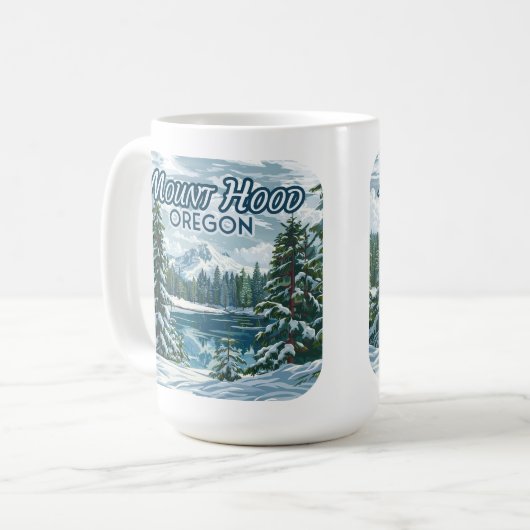 山フードオレゴン州スキー太平洋ノースウエストウィンター コーヒーマグカップ (正面左)