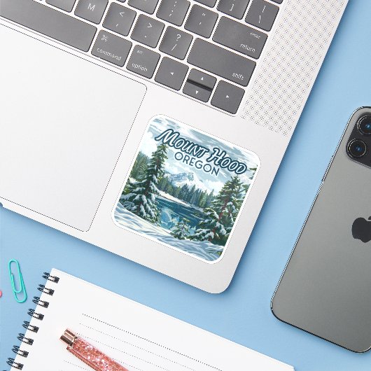 山フードオレゴン州スキー太平洋ノースウエストウィンター シール (ノートパソコンとiPhone)