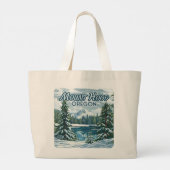 山フードオレゴン州スキー太平洋ノースウエストウィンター ラージトートバッグ (裏面)