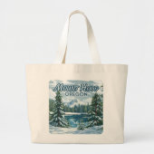 山フードオレゴン州スキー太平洋ノースウエストウィンター ラージトートバッグ (正面)