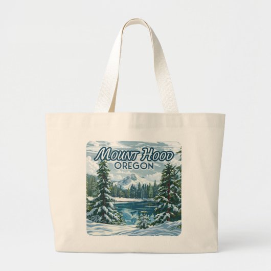 山フードオレゴン州スキー太平洋ノースウエストウィンター ラージトートバッグ (正面)