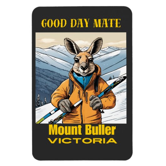 山ブラーオーストラリアKangaroo Skier マグネット (縦)