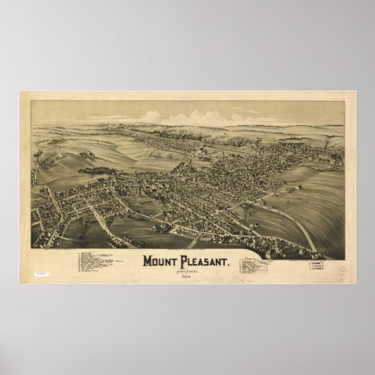 山プレザントペンシルバニア1900アンティークパノラマ ポスター (正面)