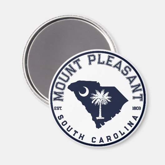 山プレザントSCフラッグマップネイビーヴィンテージ土産 マグネット (正面/裏面)