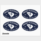 山プレザントSCフラッグマップネイビーヴィンテージ土産 楕円形シール (シート)