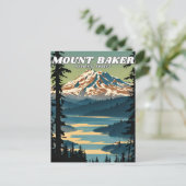 山ベイカーナショナルフォレストイラストレーションレトロ ポストカード (スタンド正面)