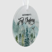 山ベビーの初めてのクリスマス名オーナメント オーナメント (正面)