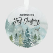 山ベビーの初めてのクリスマス名オーナメント オーナメント (裏面)