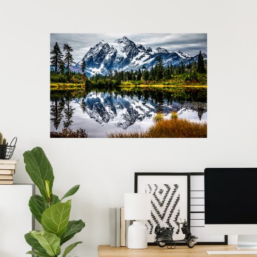 山ベーカー反射 ポスター (ホームオフィス)