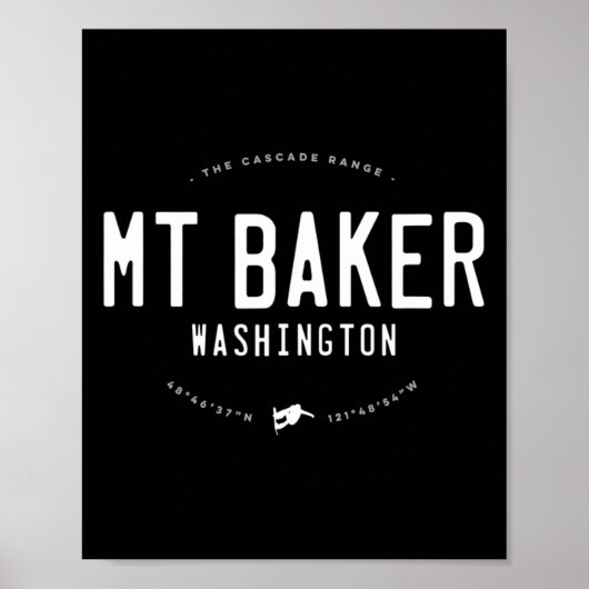 山ベーカーWashingtonグラフィック動揺してヴィンテージ ポスター (正面)