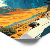 山ホイットニーカリフォルニアヴィンテージ旅行 ポスター (角)