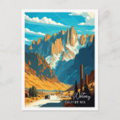 山ホイットニーカリフォルニアヴィンテージ旅行 ポストカード (正面)
