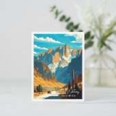 山ホイットニーカリフォルニアヴィンテージ旅行 ポストカード (スタンド正面)