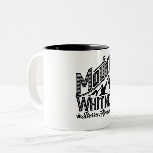 山ホイットニーシエラネバダ旅行ポスター ツートーンマグカップ (正面左)