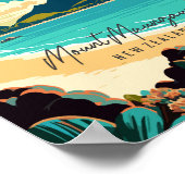 山マウンガヌイニュージーランドヴィンテージ旅行 ポスター (角)