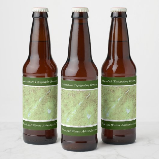 山マーシー地形図 – アディロンドックパーク ビールラベル (ボトル)