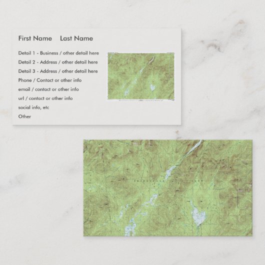 山マーシー地形図 – アディロンドックパーク 名刺 (正面/裏面)