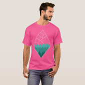 山ミニマル形ジオメトリ屋外ハイキング自然A Tシャツ (正面フル)