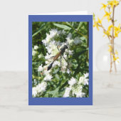 山ミントのブランクのメッセージカードのボトルのスズメバチ カード (黄色い花)