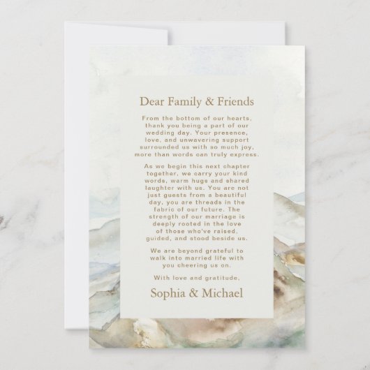 山モダンの結婚サンキューカード水色 サンキューカード (裏面)