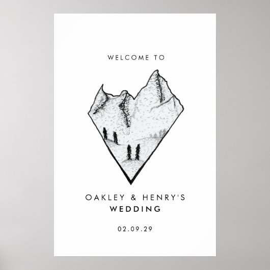 山モダンハートス結婚ケッチの案内記号 ポスター (正面)