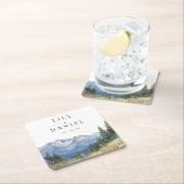 山モダン山野結婚花 スクエアペーパーコースター (インサイチュ)